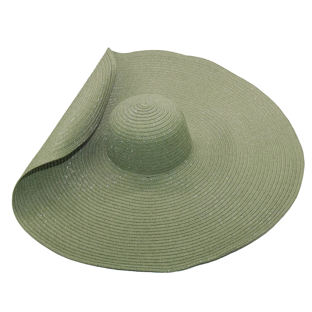 Super Bigger Brim Wide Straw Hats for Women Foldable Paper Beach Hat Summer Sun UV Hats Stage Cap Dropshipping Wholesale