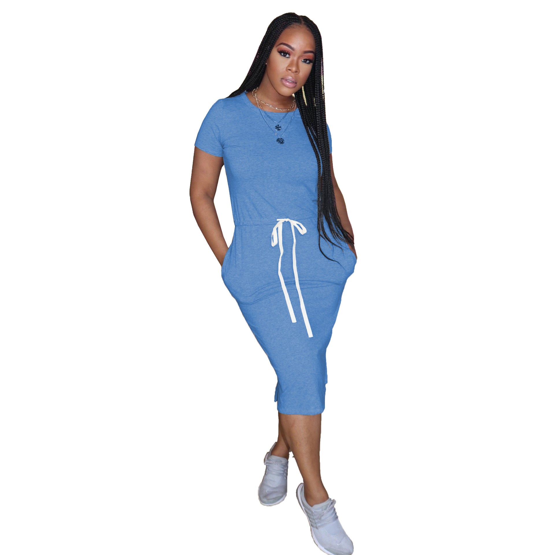 New Arrivals Women Dresses Summer Clothing Casual+Dresses Midi T Shirt Dress