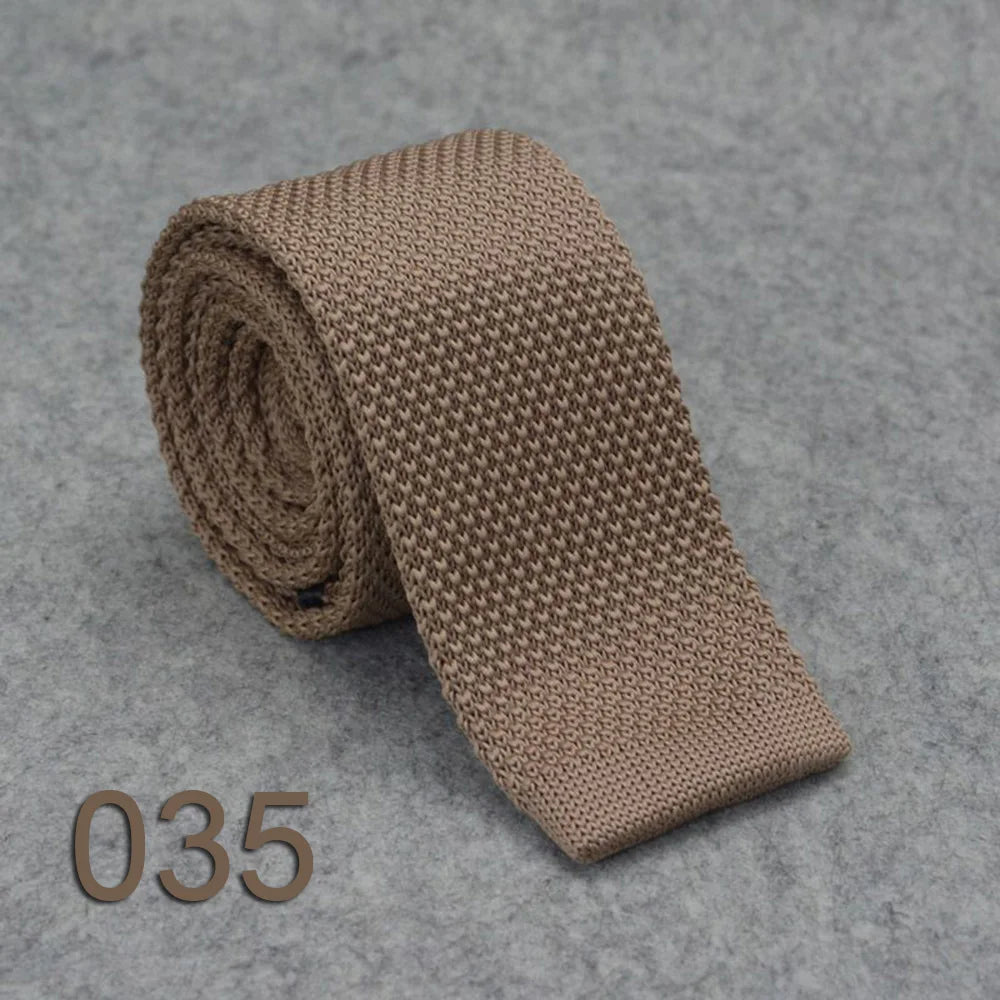 Wholesale Cheap Casual Black Knit Tie Cheap Silk Knitted Ties Men Plain Solid Men's Knit Ties