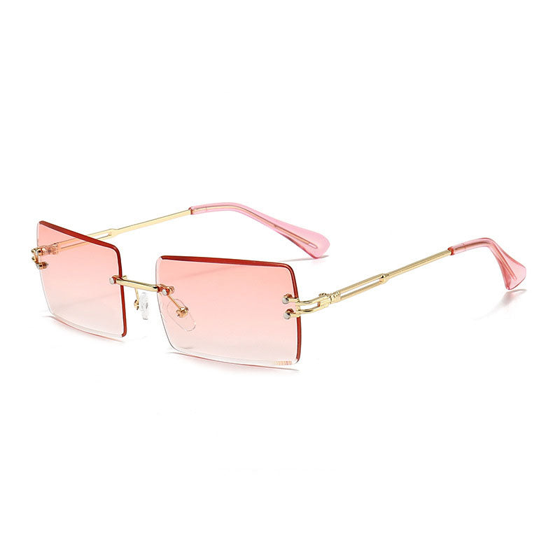 Fashionable Square Sunglasses Vintage Rimless Sunglasses 2022 Women  Custom  2022 Sunglasses