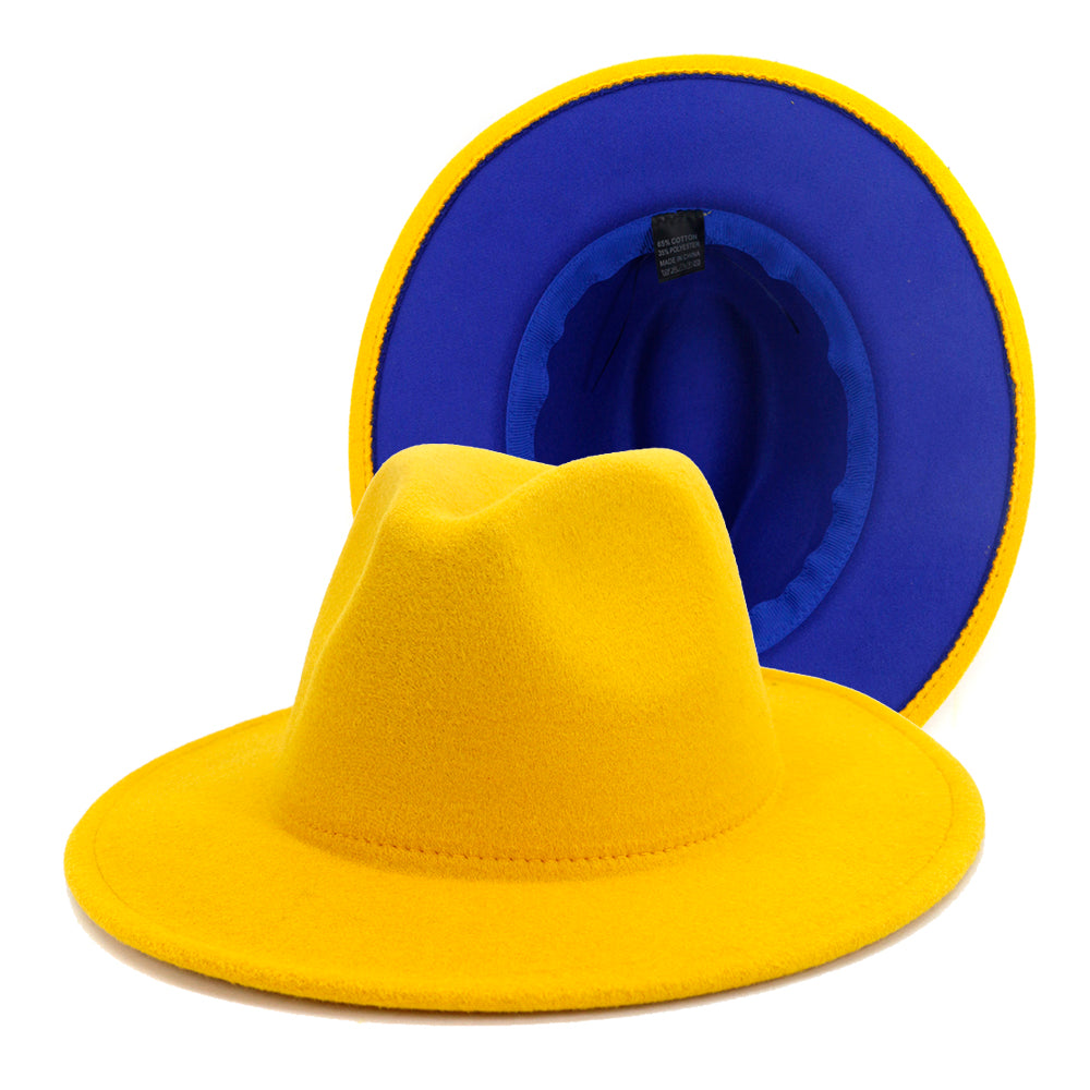 Fedora Hats Women Wholesale Felt Fedora Hats for Men Two Tone Hat Different Color Brim Fedora