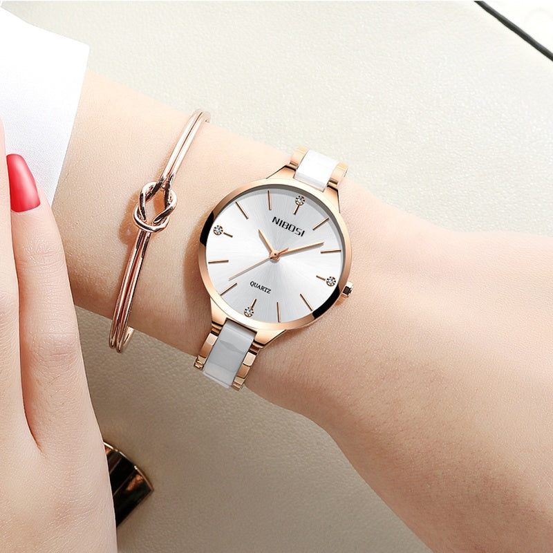 NIBOSI 2330 Brand Luxury Women Watches Fashion Ladies Watches Female Quartzwatch Wrist Women Watch
