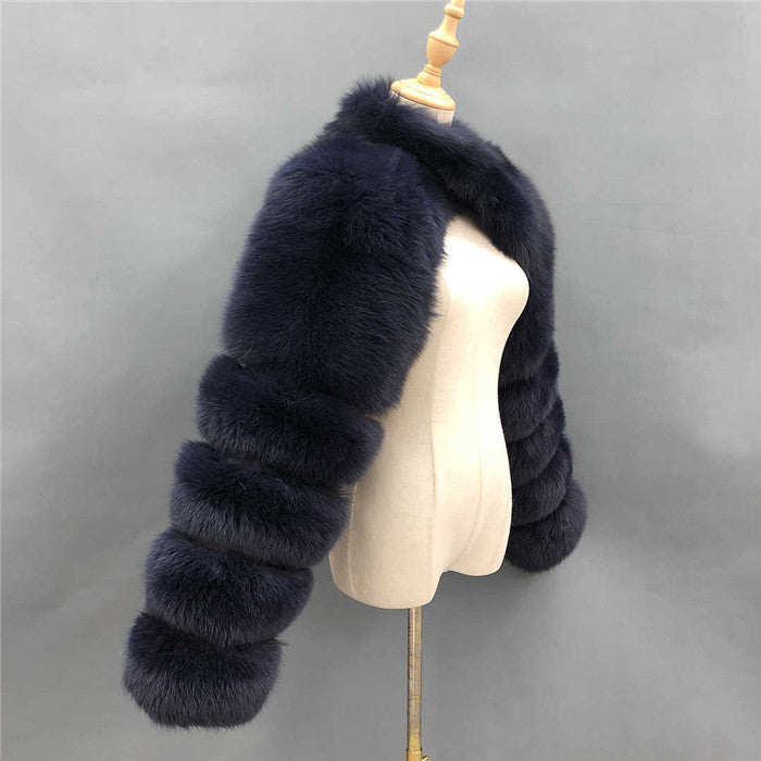 D0478-Womens Coat High Fashion Plaid Faux Fur Collar Women's Jackets Coats Winter Coats for Ladies Women