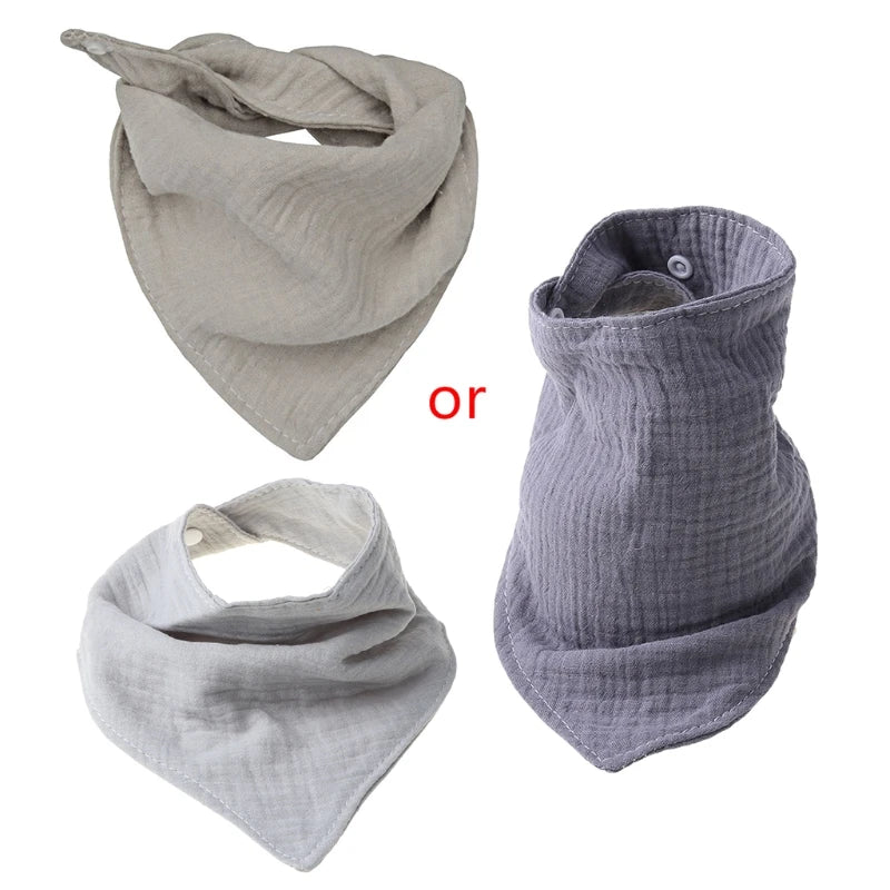 Baby Infant Cotton Bib Solid Color Triangle Scarf Feeding Saliva Towel Bandana Burp Cloth Boy Girl Babies Accessories Newborn