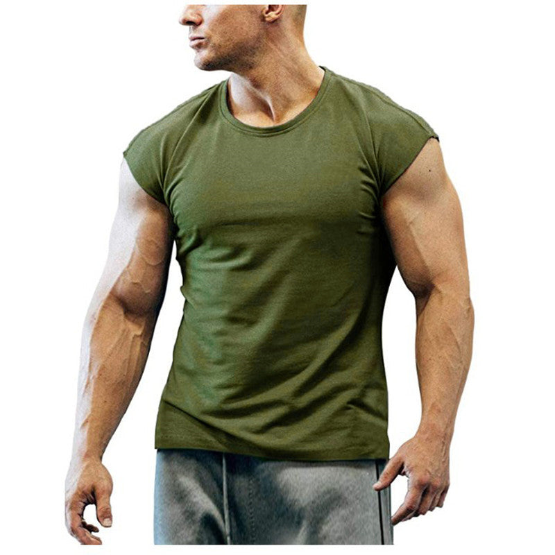 2021 Plus Size  Sports Sleeveless Mens T-Shirt China Custom Logo Crew Neck Men's T-Shirts Men's T-Shirts Summer