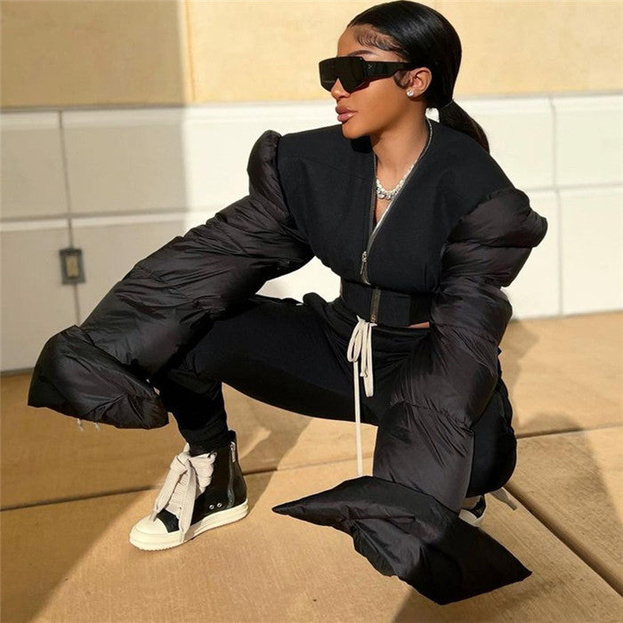 L633-Winter Clothes for Women Patchwork Womens Puffer Coats Jackets Bubble Coat