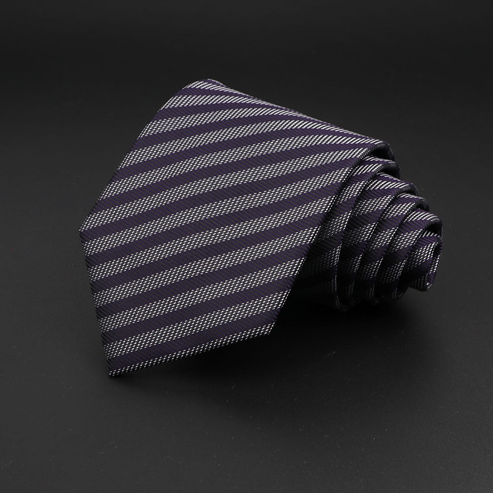 Men's Fashion Neckties Classic Stripe Red Navy Blue Business Formal Wedding Ties Jacquard Woven Solid Tie Polka Dots Neck Ties