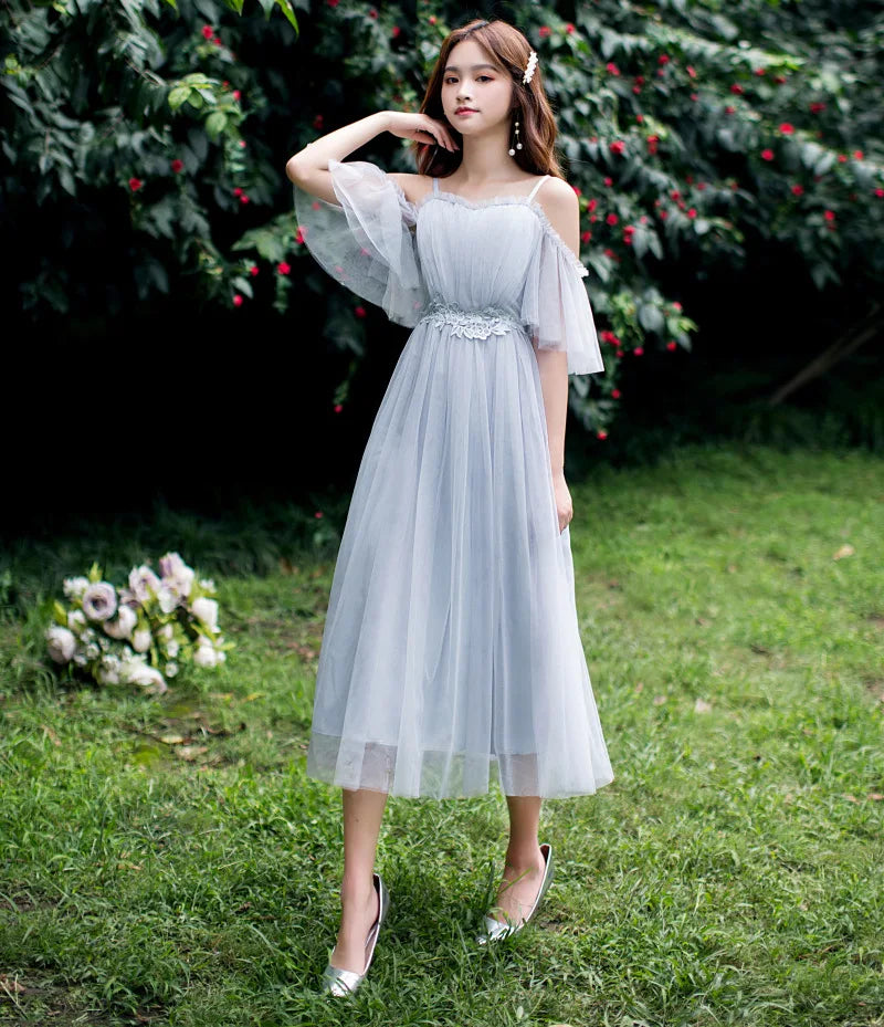 2022 Fashion Wedding Elegant Ruffles Lace Dress Formal Evening Party Dress Spaghetti Strap Long Bridesmaid Dresses - My Store