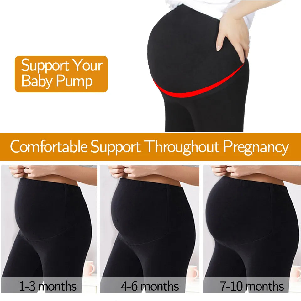 High Waist Pregnancy Leggings Skinny Maternity Clothes for Pregnant Women Belly Support Knitted Leggins Body Shaper Trousers