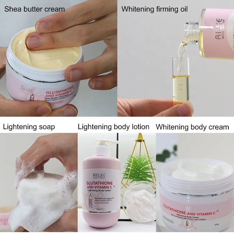 Skincare Set Anti Acne Dark Spot Whitening Private Label Body Oil Lotion Soap Face Body Cream Brightening Skin Care Set (New)