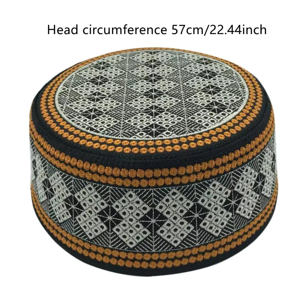 New Prayer Hats Cotton Embroidery Islamism Muslim Hat Islam Arabic India Jewish Hat Saudi Arabia Hats for Men Headscarf Clothing