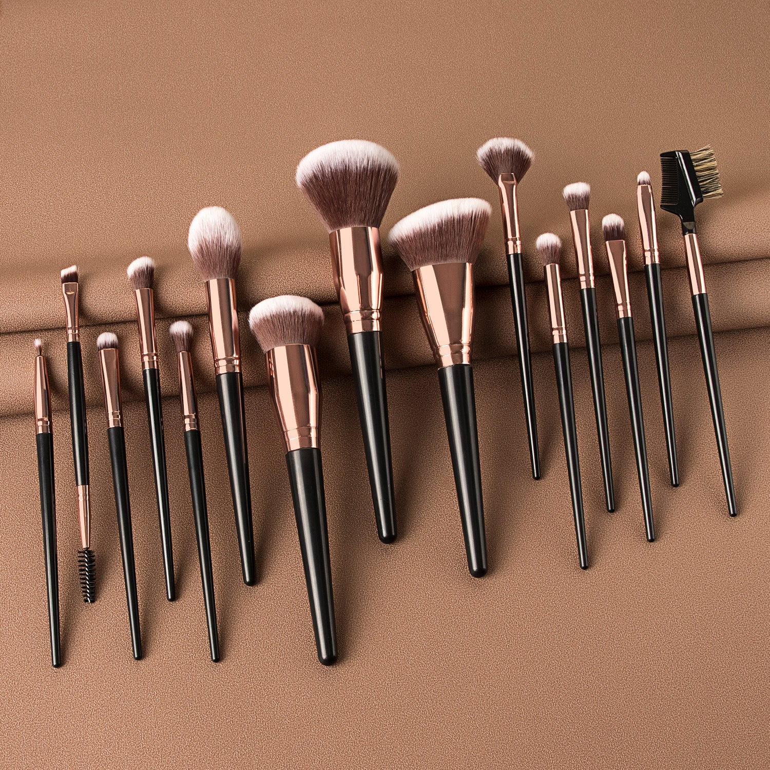 HMU Best Selling Makeup Cosmetic Brushes Champagne Gold 15pcs Brushes Makeup Kits Private Label Brushes Makeup - My Store