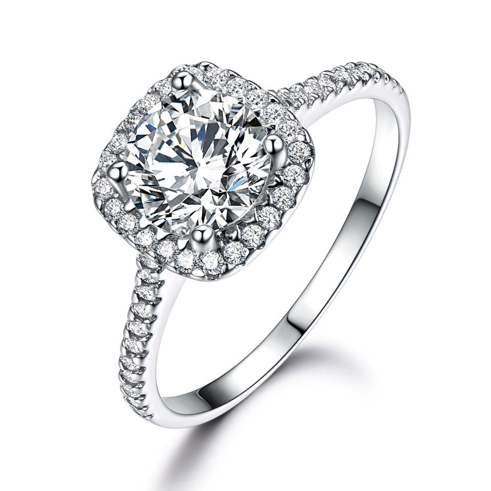 Crystal Rings Natural Stone Sterling Silver 925 Jewellery Non Tarnish Jewelry Created Sapphire Silver Ring