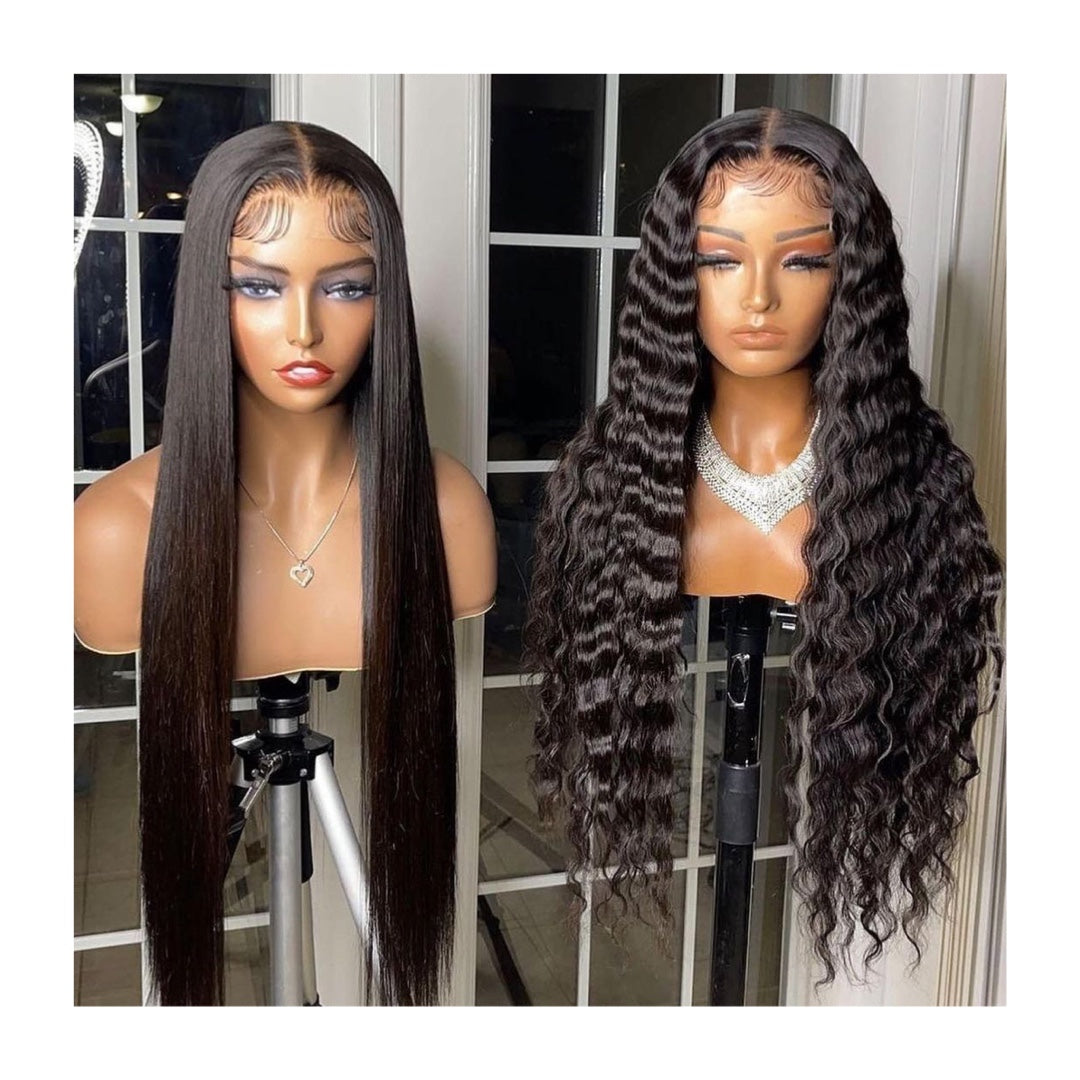 Sample 100% Brazilian Bone Straight Hair Extensions Vendor Black Women Curly Lace Closure Frontal Human Hair Extension Wigs