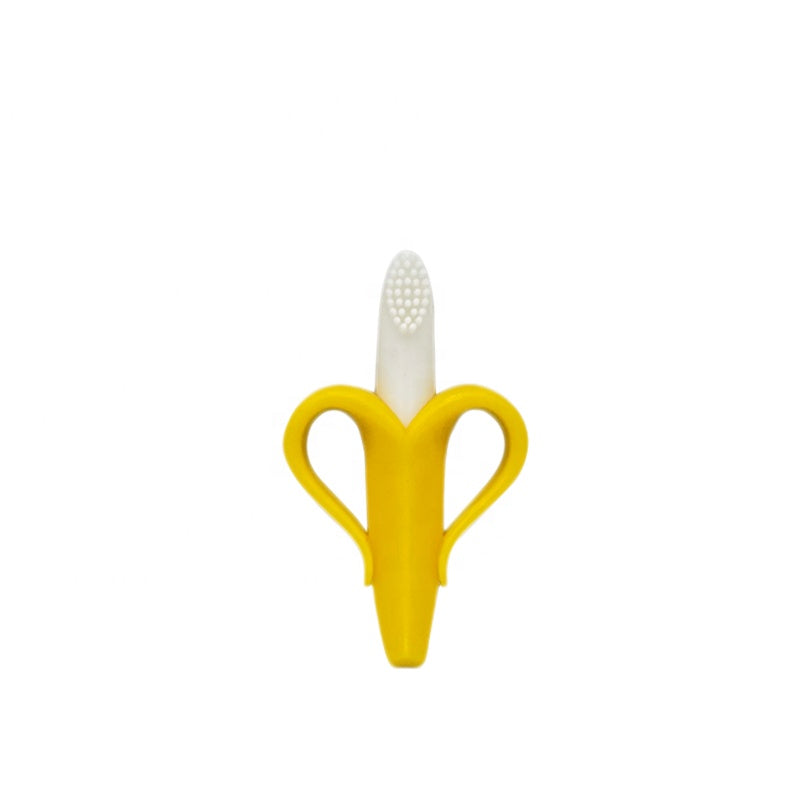 Wholesale Fruit Banana Baby Toothbrush Teether Toy for Kids Baby Teething Toy Silicone Baby Teether
