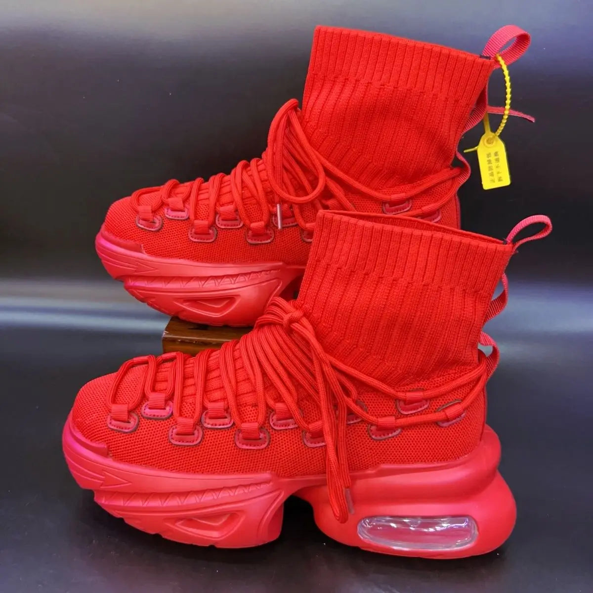 Popular High Wedge Sneaker Male Chunky Sports Boots for Men Casual Sock Shoes for Men Breathable Sneakers