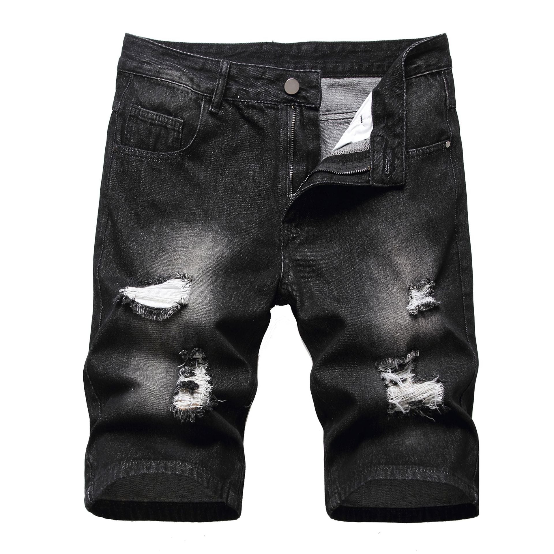 High Quality Ripped Denim Short Jean Men's Shorts Man Jeans Shorts