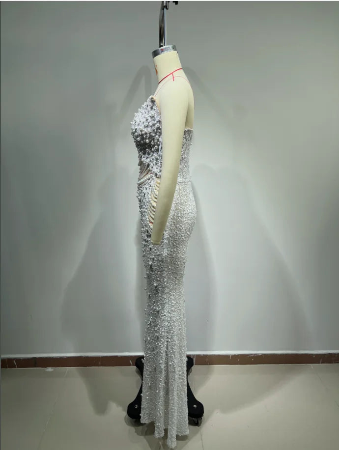 ED2612 Excellent Quality High Fashion Dress Pearl Dress Women Dresses Women for Join Wedding Strapless - My Store