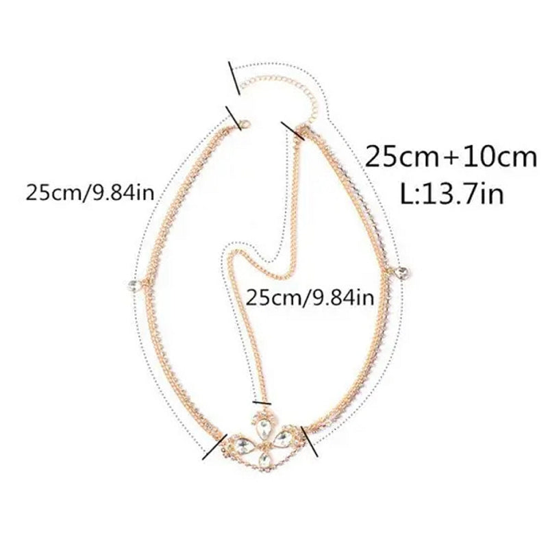 Fashion Wedding Hair Decoration Rhinestone Hair Chain Accessories Boho Crystal Head Chain Jewelry for Bridal Hair Accessories