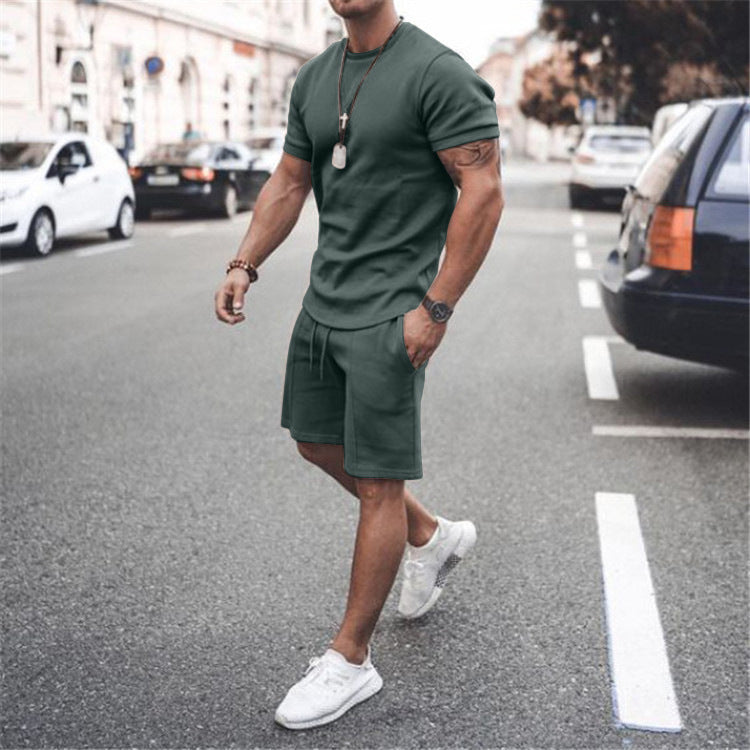 3XL Plus Size Men's Athletic Shirts and Shorts Outfits Short Sleeve Activewear Sports Set Summer Casual Tracksuit