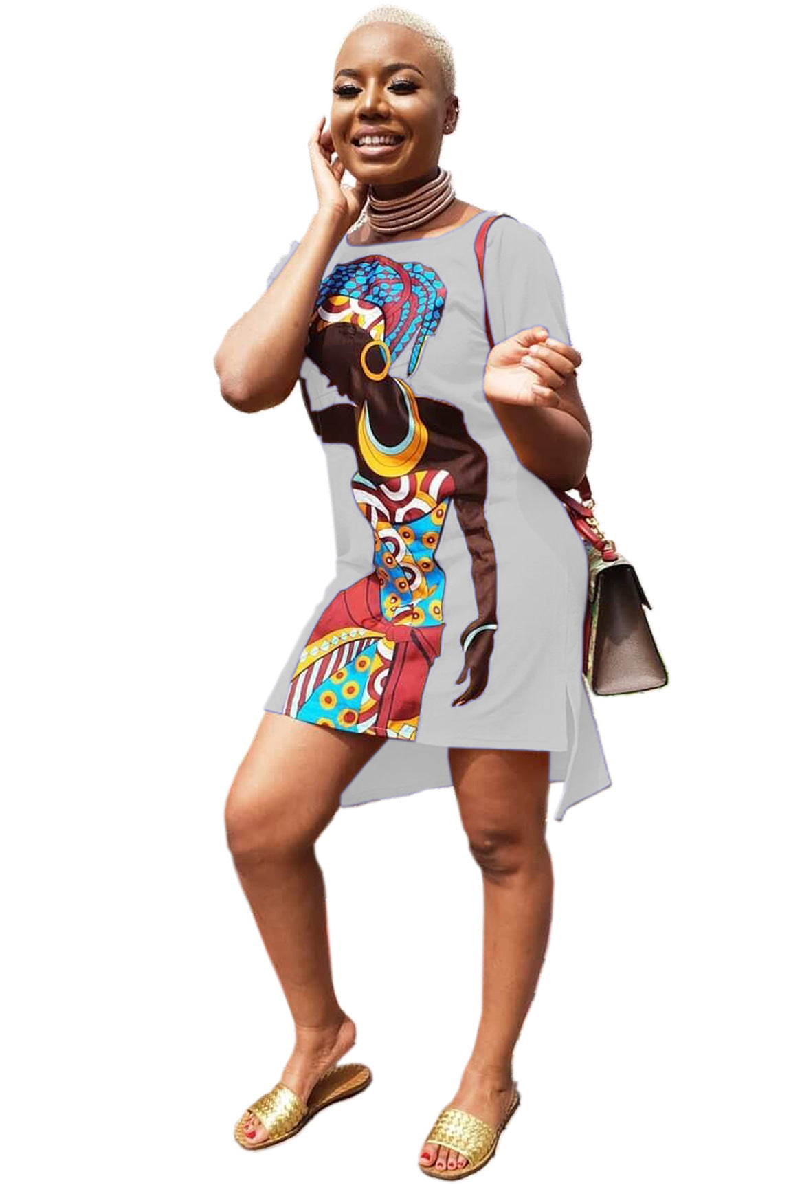 Fall Print New Fashion Dress Sexy African Women Dresses Elegant Casual Women Dresses Plus Size