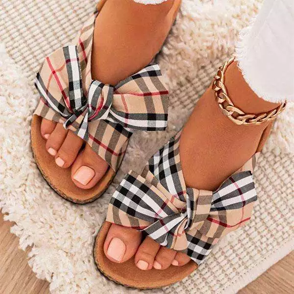 Fashion Bow Sandal for Women INS Outdoor Summer Slippers Flat Slides Slipper Ladies Bowknot Sandals for Womens Sandal Shoe