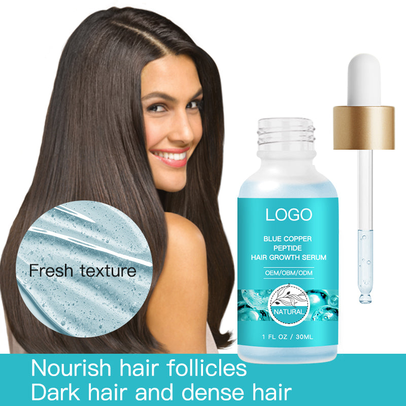 Low MOQ Hair Growth Serum Hair Care Line GHK-CU Blue Copper Peptide Hair Growth Serum Natural