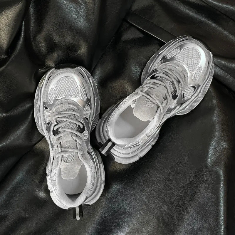 Lady Height Increasing Shoes New Styles Sneakers Chunky Platform Sneakers Fashion Sneakers for Women Real Leather