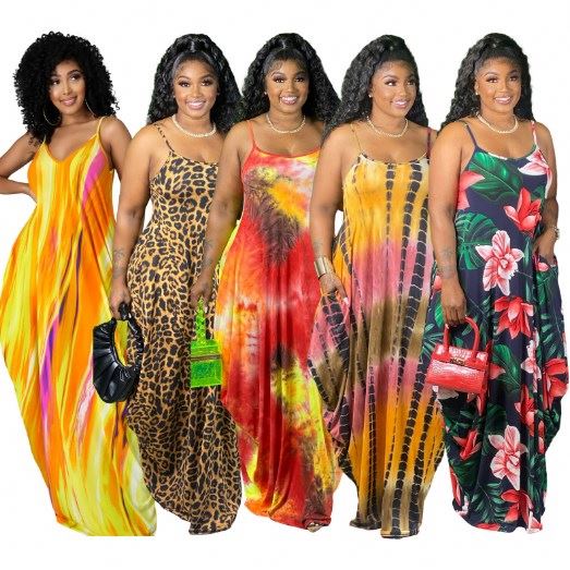YP Wholesale Casual Dresses Printed Skirt Plus Size Dress Women Dresses Ladies