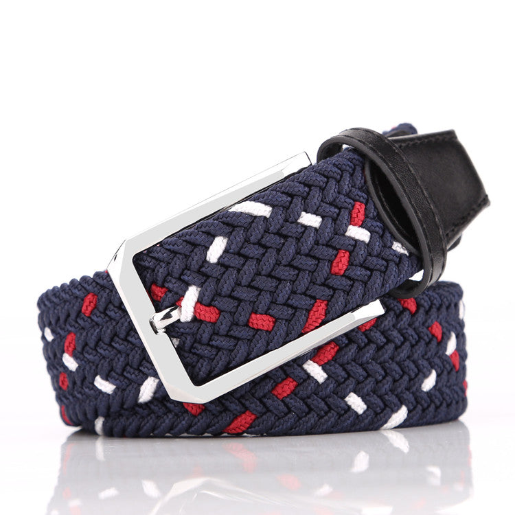 35mm Stretch Belt Braided Elastic Woven Belt Mens Belts for Jeans