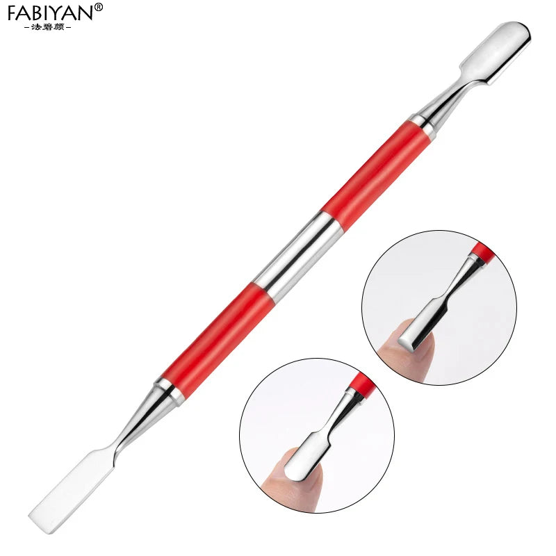 Dual-Ended Stainless Steel Nail Art Cuticle Pusher Remover Finger Toe Dead Skin Tips Polish Gel UV Manicure Pedicure Care Tools