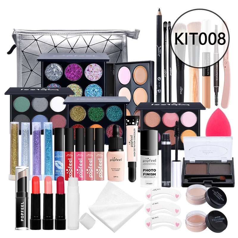 20 Styles Makeup Set Eyeshadow Lipstick Eyebrow Pencil Lip Gloss Makeup Brush Powder Nail Polish With Makeup Bag Cosmetics Kit - My Store