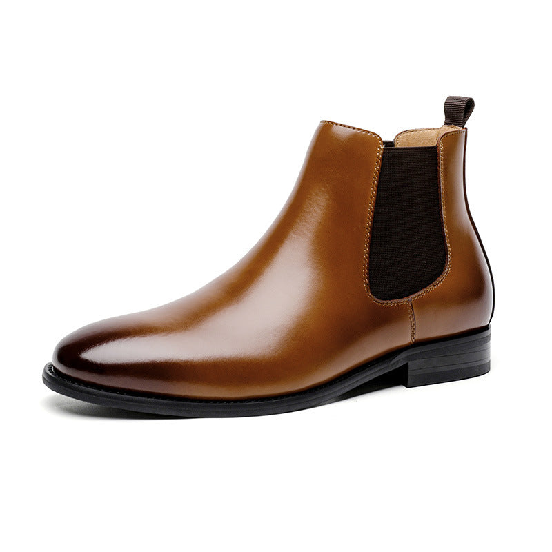 High Quality Men Genuine Leather Short Boot Outdoor Black Ankle Chelsea Boots