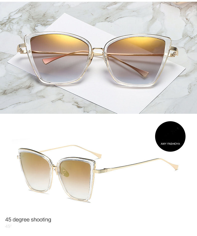 Fashion Cateye Vintage Metal Design Your Own Sunglasses Cat Eye Glasses Mirror Retro Sunglass Design Sunglasses for Women