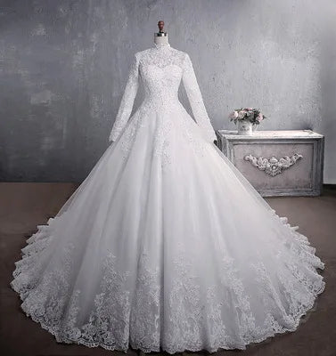 Bridesmaid Dresses Floor Length Bridal Gowns Muslim Wedding Dress Dropshipping Wholesale Wedding Full Custom Lace High 1000 - My Store