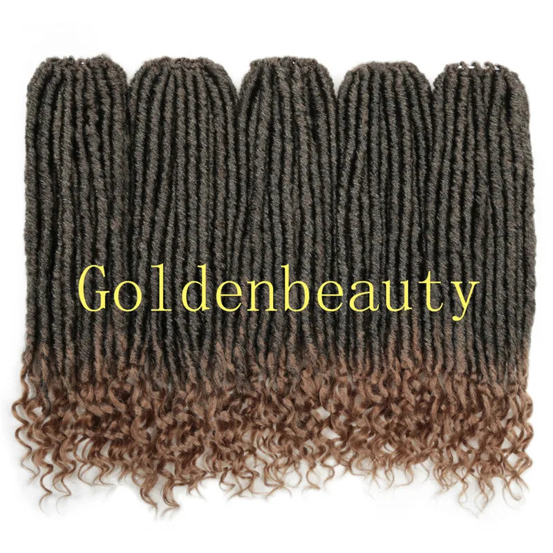 Goddess Locs 20 Inch Crochet Synthetic Hair Extension 24 Strands/Pack Dyed Faux Locs Hair