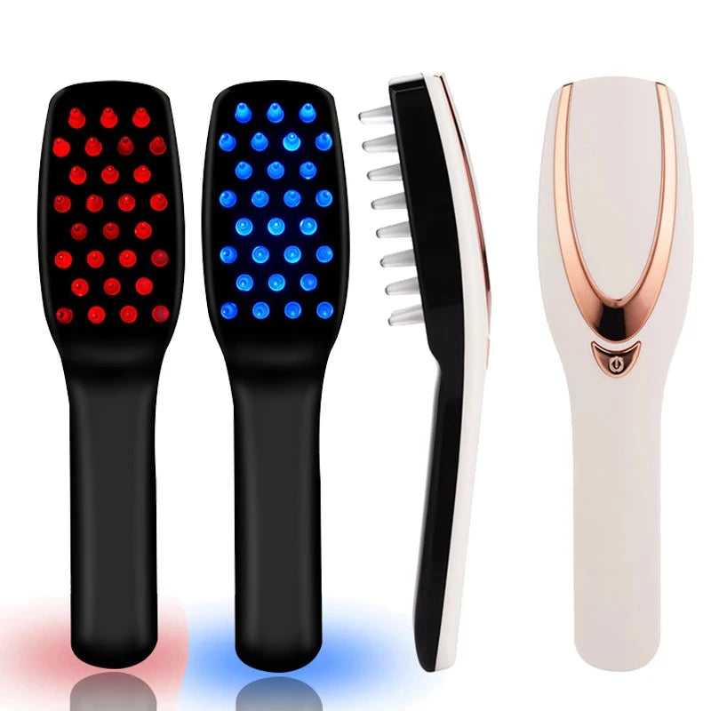 Most Popular Prevent Hair Loss Rechargeable Electric Massage Comb Hair Growth Red Blue Light Home Personal Care Massage Comb