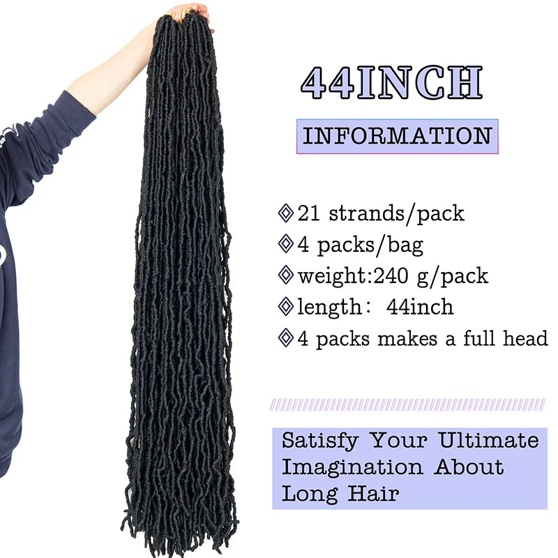 Soft Dread Nu Loc44in Crochet Hair 21 Strands Ombre Goddess Faux Loc Crochet Braids Synthetic Hair Crochet Hair Extensions