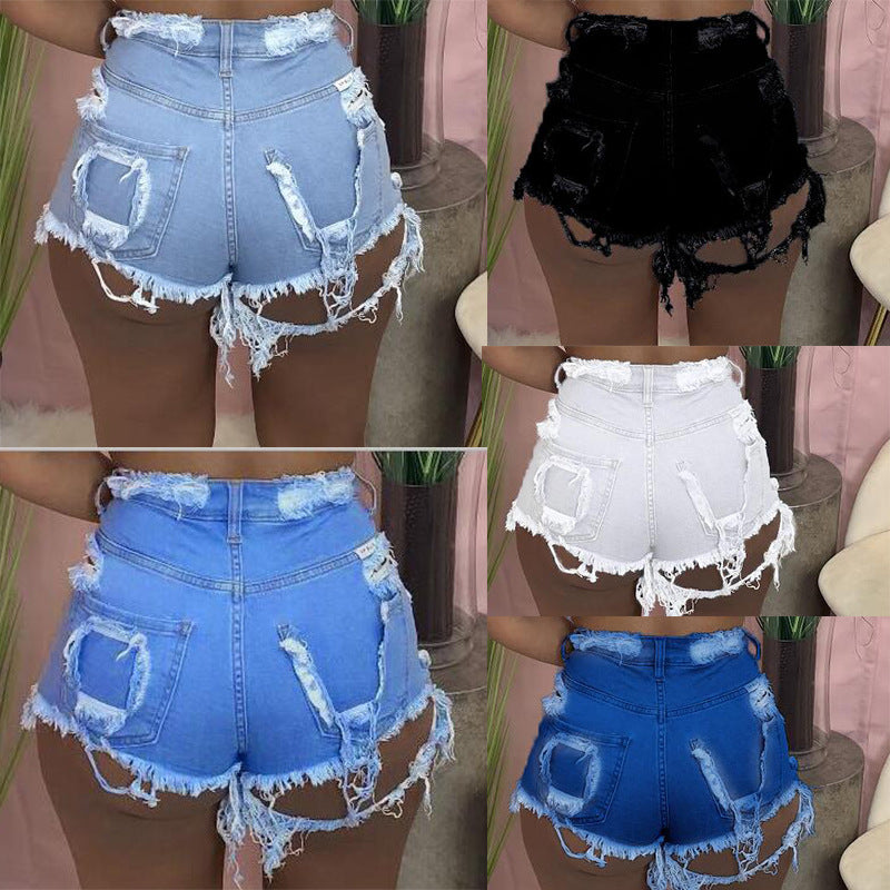 Plus Size  Blue Jean Shorts Women Ripped Denim for Women Skinny Jeans Tights Stretch Women's Jeans