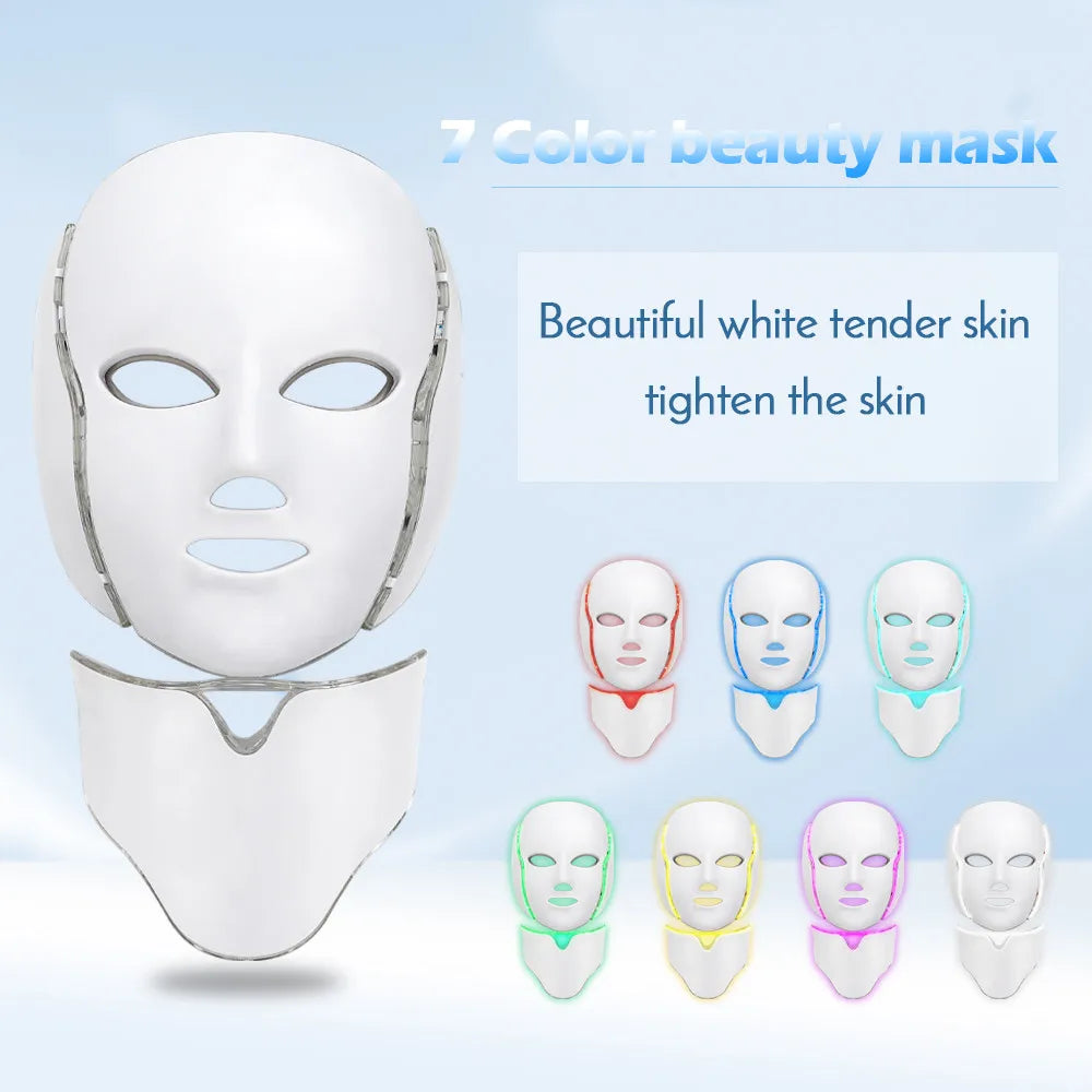 LED Facial Mask Photon Therapy Anti-Acne Wrinkle Removal Skin Rejuvenation Face Skin Care Tools