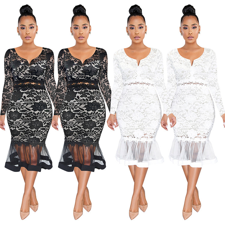 Q21W920 Lace Mermaid Dress Party Evening Classy Dresses Party Dresses Women