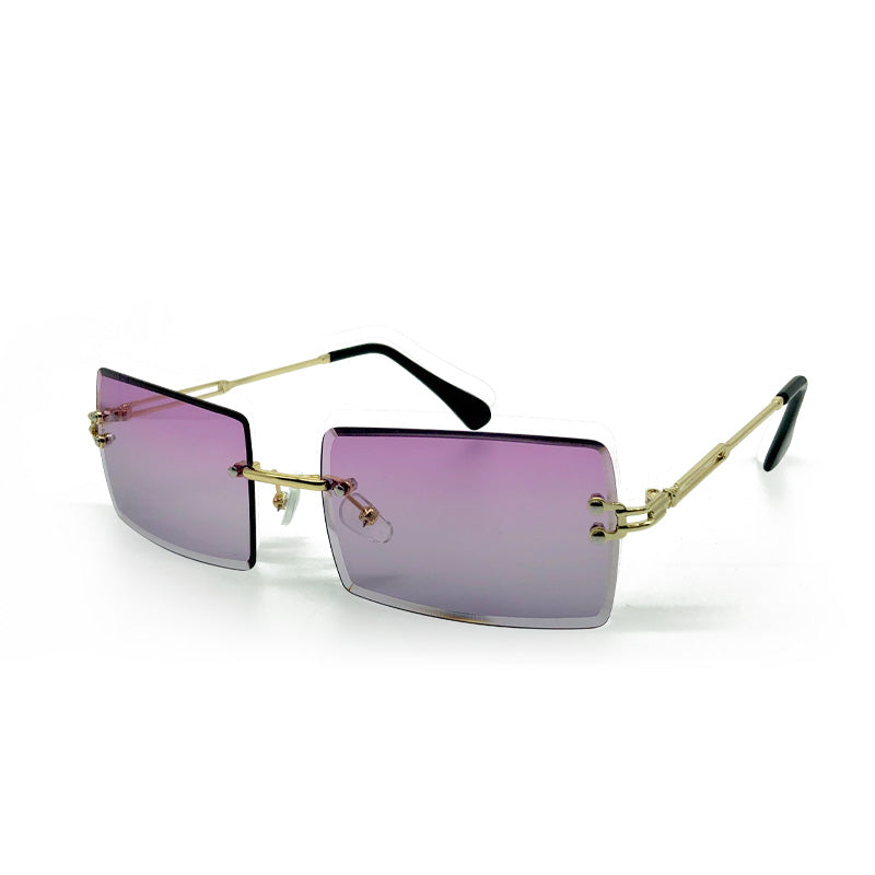 Fashionable Square Sunglasses Vintage Rimless Sunglasses 2022 Women  Custom  2022 Sunglasses