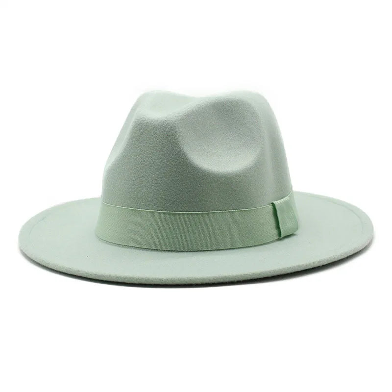 Ribbon Fedora Hat New Felt Hat Jazz Hat Fashion European and American Hats Men and Women General Hats шапка женская