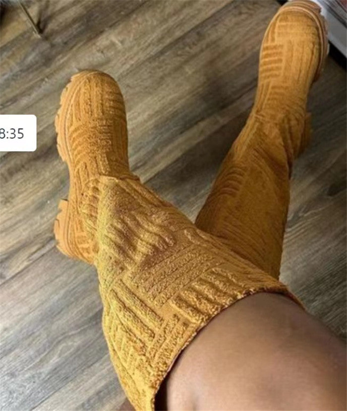 G1600-Winter Boots for Women 2022 Flat Boots Fabric Towel Boots