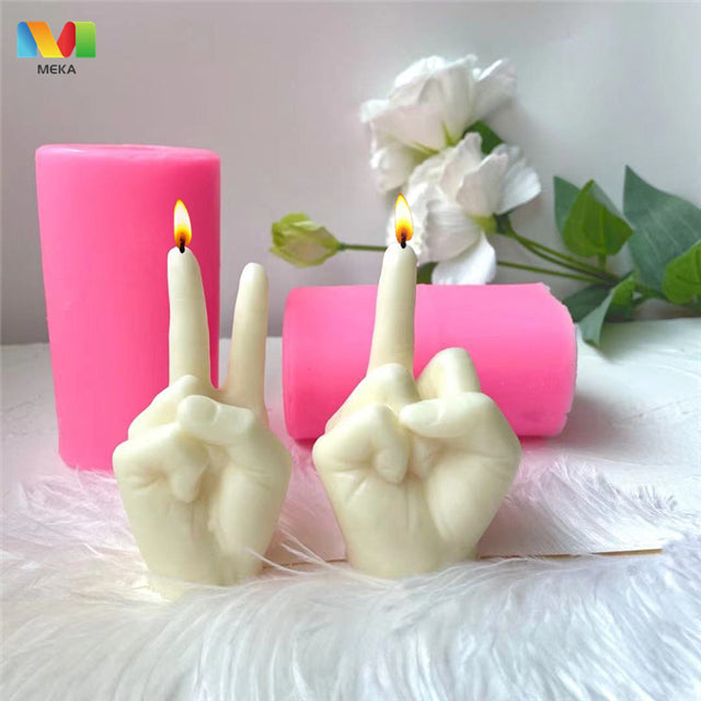L7075 DIY Aromatherapy Candle Plaster Handmade Hand Candle Silicone Molds for Candles