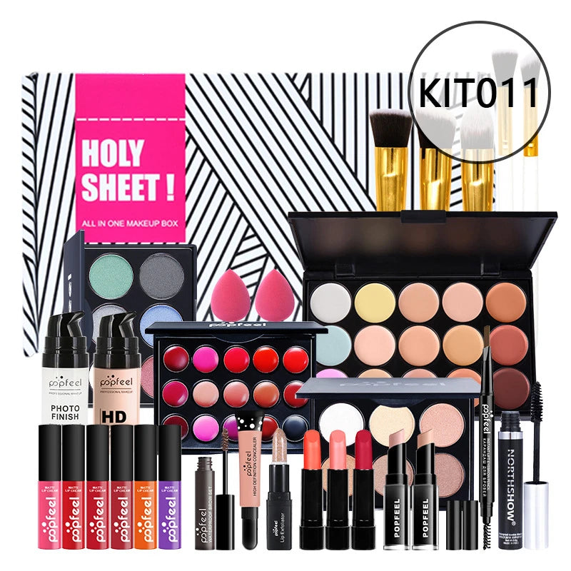 20 Styles Makeup Set Eyeshadow Lipstick Eyebrow Pencil Lip Gloss Makeup Brush Powder Nail Polish With Makeup Bag Cosmetics Kit - My Store