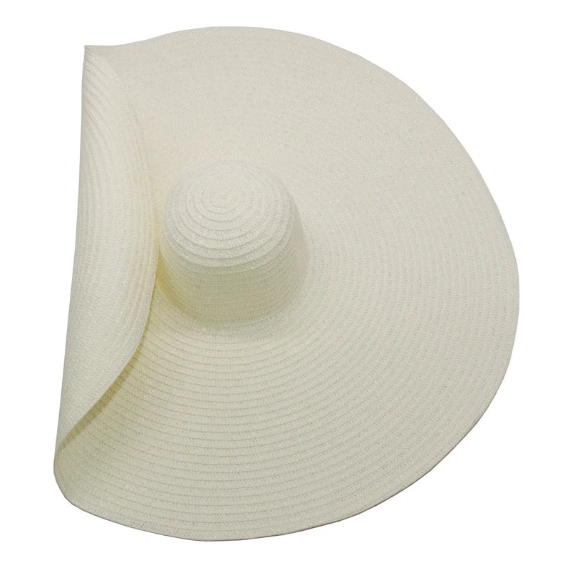 Super Bigger Brim Wide Straw Hats for Women Foldable Paper Beach Hat Summer Sun UV Hats Stage Cap Dropshipping Wholesale