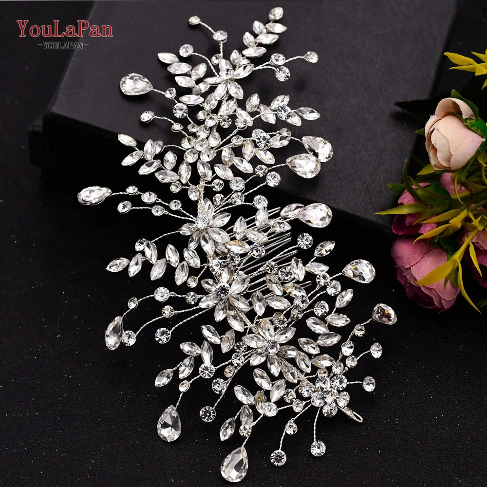 YouLaPan HP254 Wedding Hair Accessories Bridal Delicate Wire Headband Women Headpiece Bridal Handmade Crystal Hair Accessories