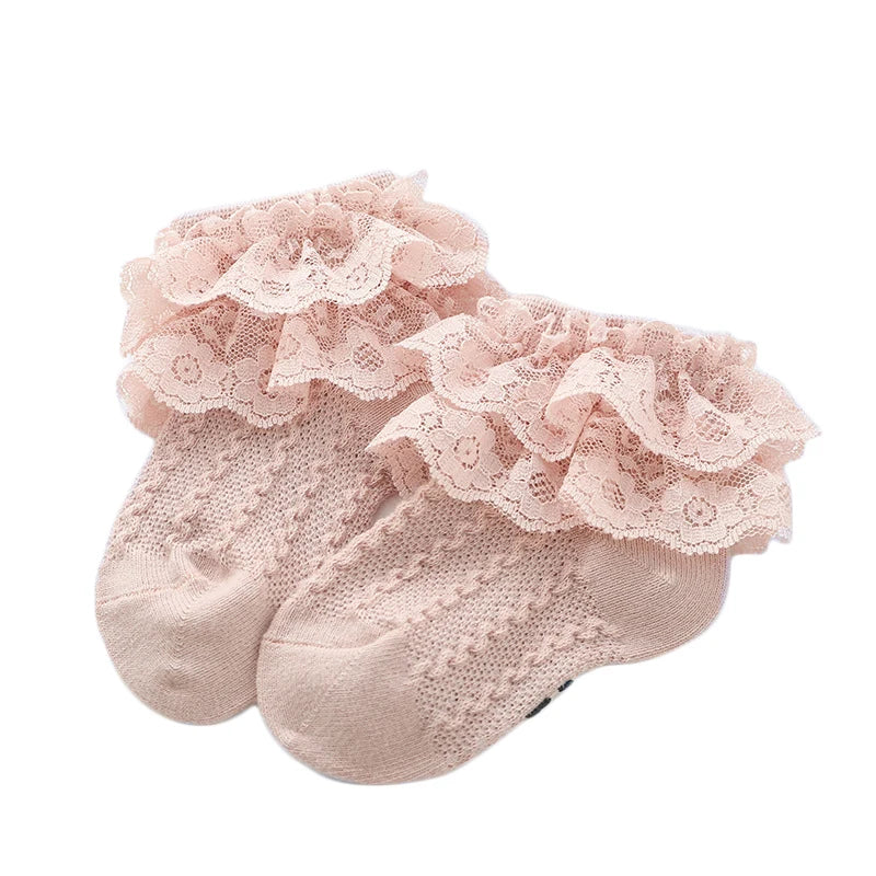 Wholesale Baby Lace Ruffle Socks Newborn Cotton Baby Girls Sock Cute Toddler Socks Princess Style Baby Accessories