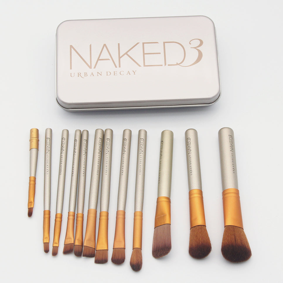 12pcs Makeup Brush Set Face Makeup Eyeshadow Eyeliner Lip Brush Set Tool With Metal Box Makeup Brushes - My Store